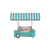 Safe 304 Stainless Steel Black Mobile Gelato Cart with Plug Base 