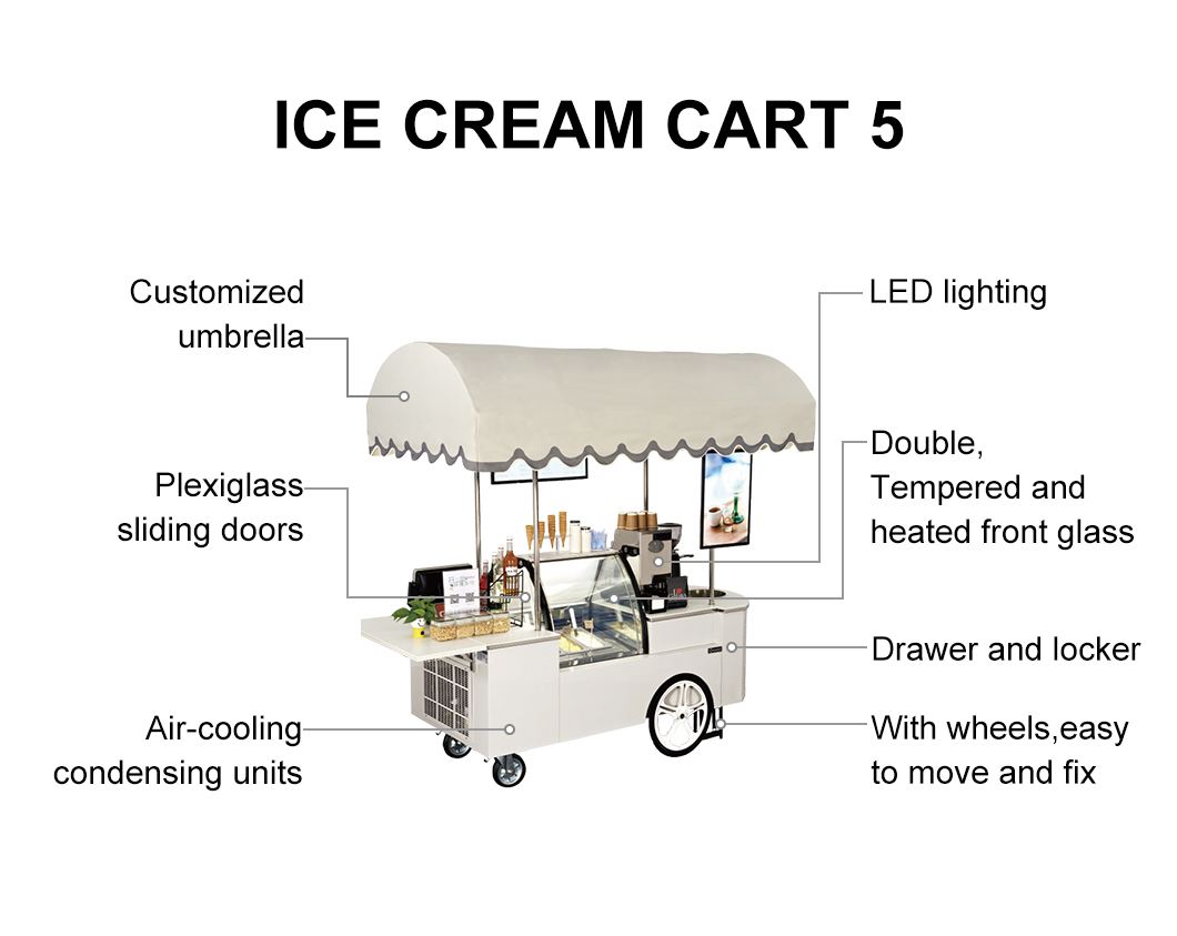 Gelato Cart With Drainage Device