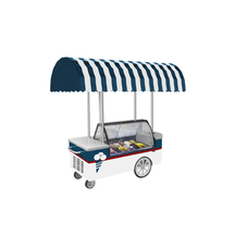 Low Noise 304 Stainless Steel Black Mobile Gelato Cart with Drainage Device 
