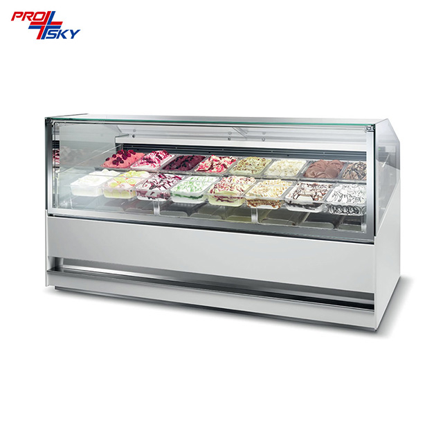 Prosky Green Gelato Ice Cream Display Cooler / Refrigerator 