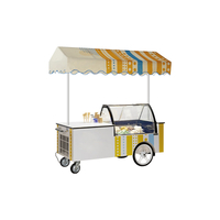 Durability 304 Stainless Steel Black Mobile Gelato Cart with Drawer 