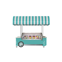 Prosky Mini Mobile Non-Slip Ice Cream Cart With Locker
