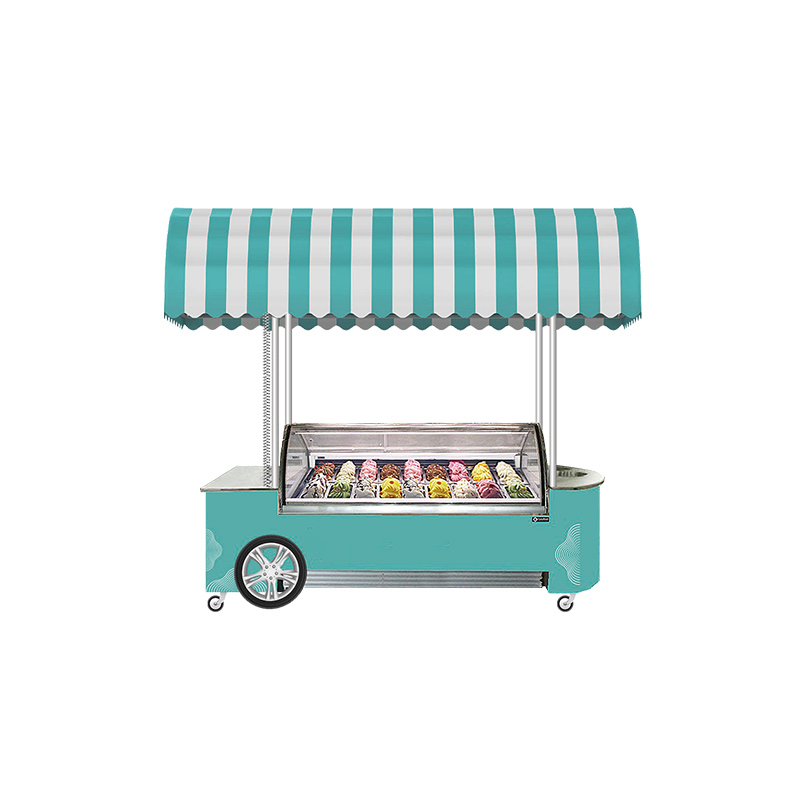 Prosky Green High Refrigerating Capacity Gelato Cart With Water Supply Device