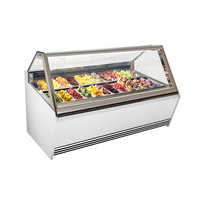 Prosky Glass Fridge Cooler Mini Refrigeration Cabinet Counter Showcase Green Gelato Display for Sale