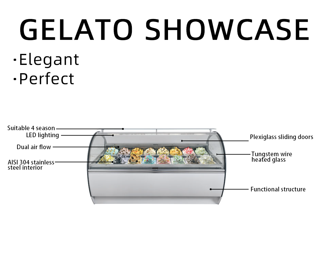 gelato display showcase