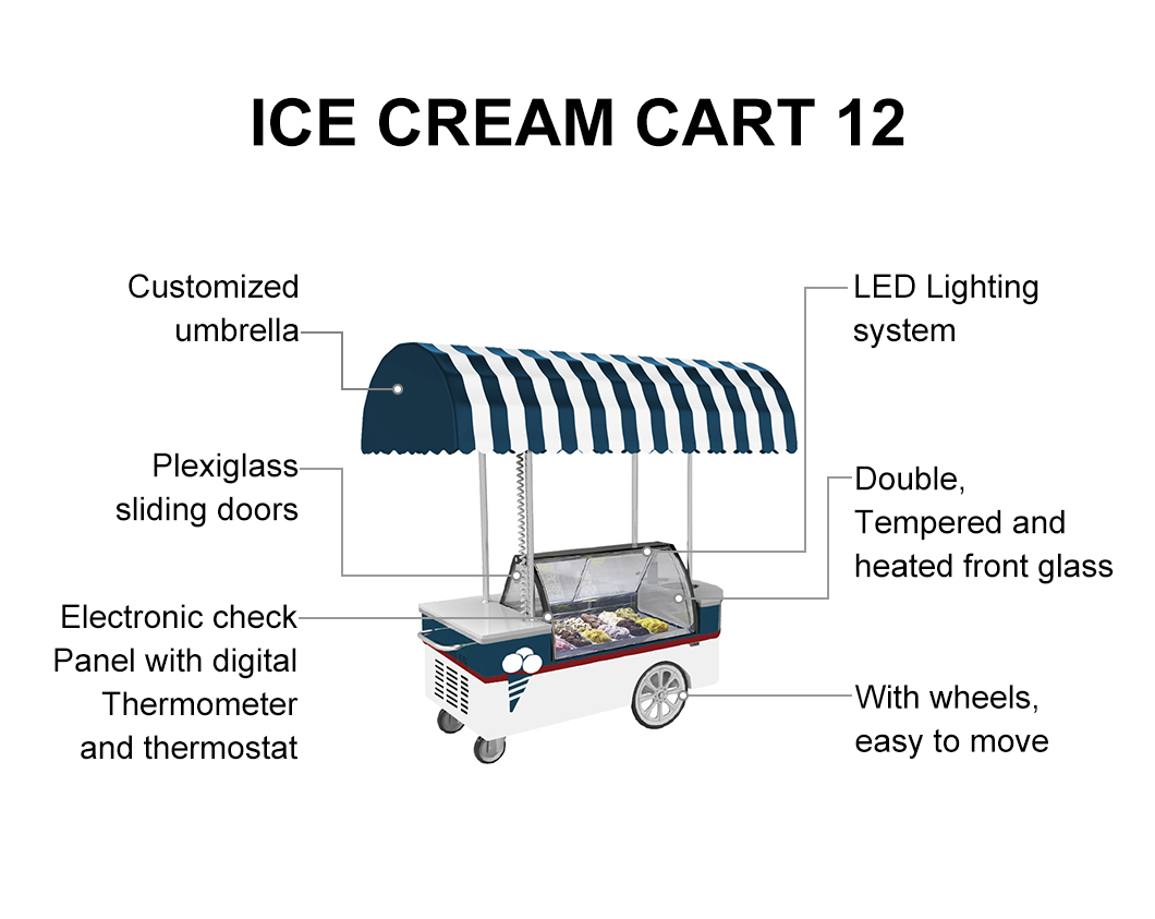 Defrosting Push Ice Cream Carts